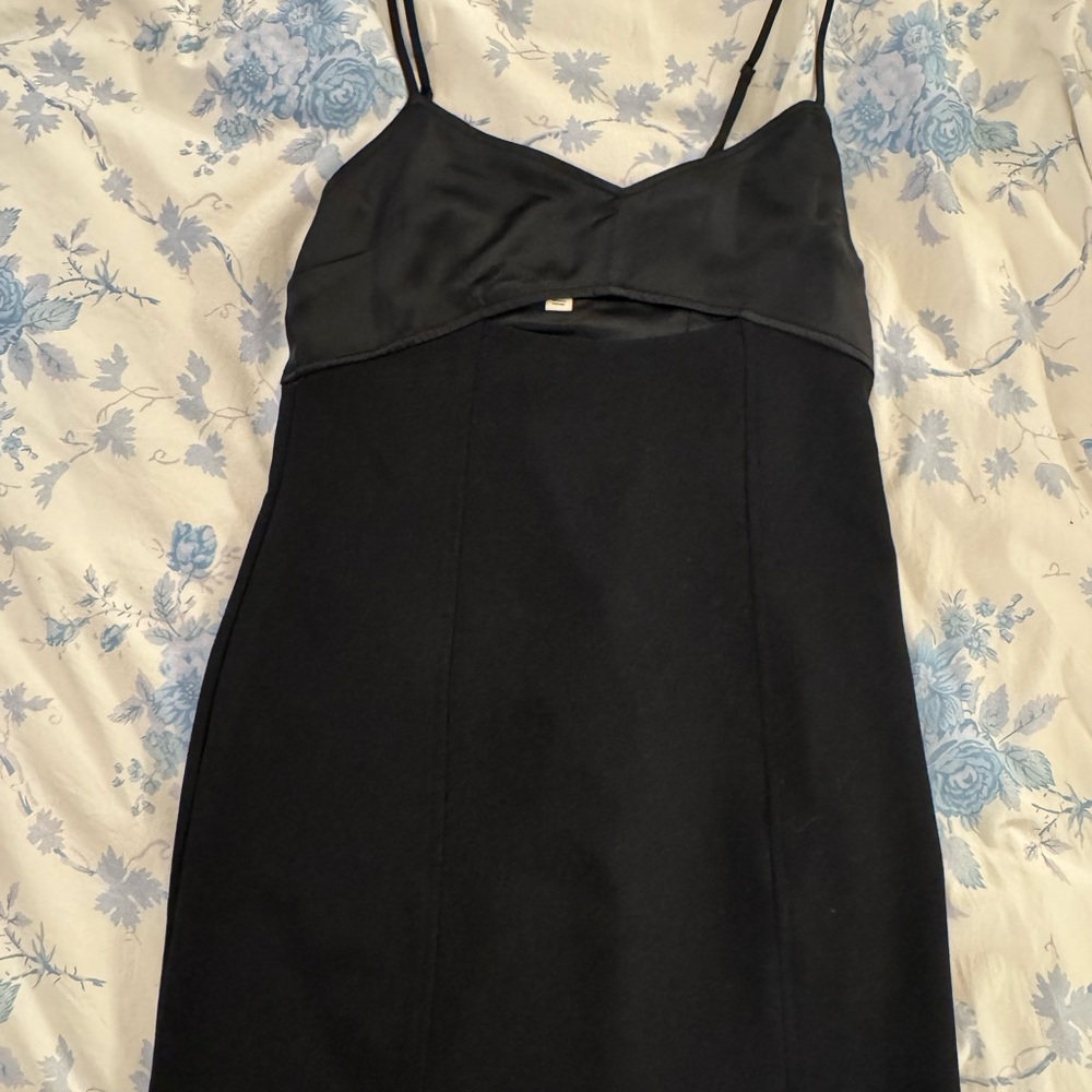 Chic Black Spaghetti Strap Mini Dress